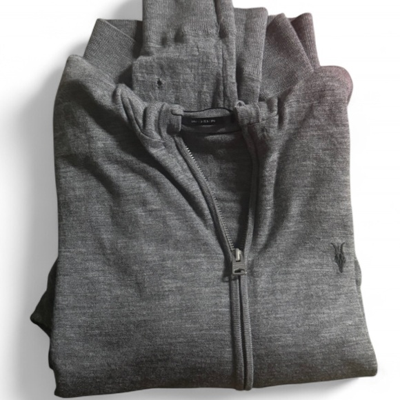 All Saints Light Gray Zip-Up Sweater - Picture 2 of 3